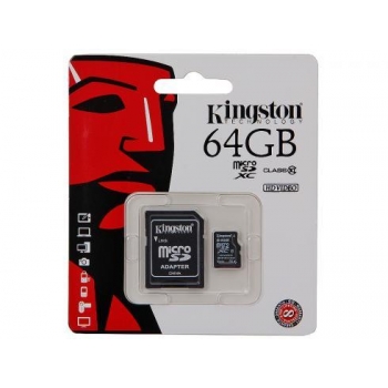 Карты памяти KINGSTON microSDXC 64GB class 10 UHS-I (SDC10G2/64GB)