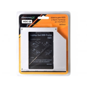 GRAND-X HDD 2.5'' TO NOTEBOOK ODD SATA/MSATA (HDC-25N)