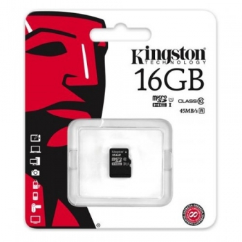 Карты памяти KINGSTON MICROSDHC 16GB CLASS 10 (SDC10G2/16GB)
