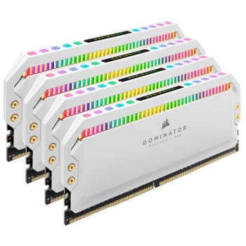 CORSAIR DOMINATOR® PLATINUM RGB 64GB (4 x 16GB) DDR4 DRAM 3200MHz C16 MEMORY KIT WHITE (CMT64GX4M4C3200C16W)